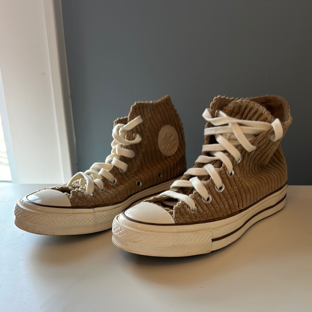 Converse Brown Corduroy High-Top Sneakers